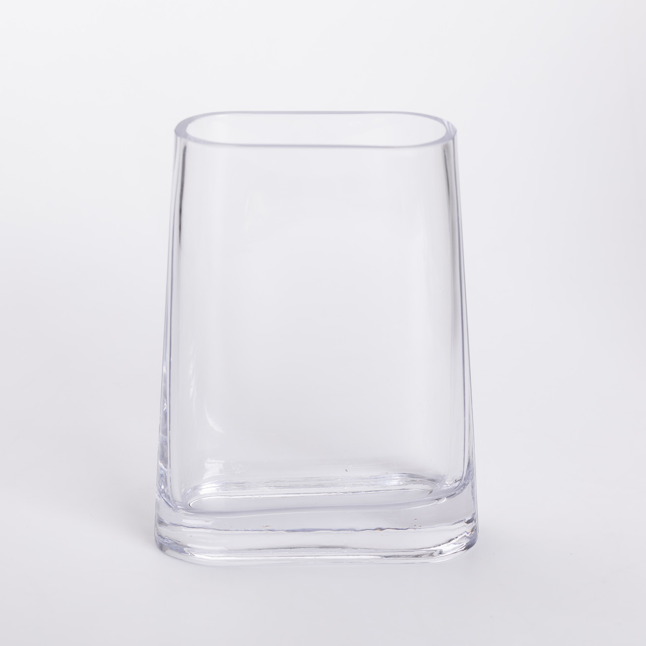 Ваза для квітів скляна 15х7х21 см прозора декоративна ваза 1.1 л прозора декоративна ваза 1.1 л