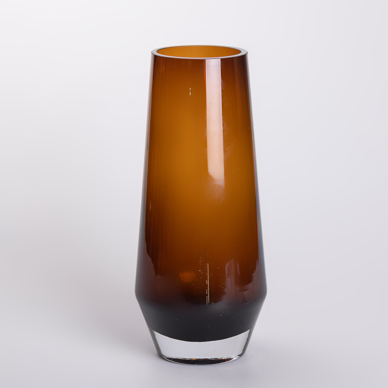 Ваза для квітів скляна 32 см скляна з кольорового скла 2.7 л Коричнева