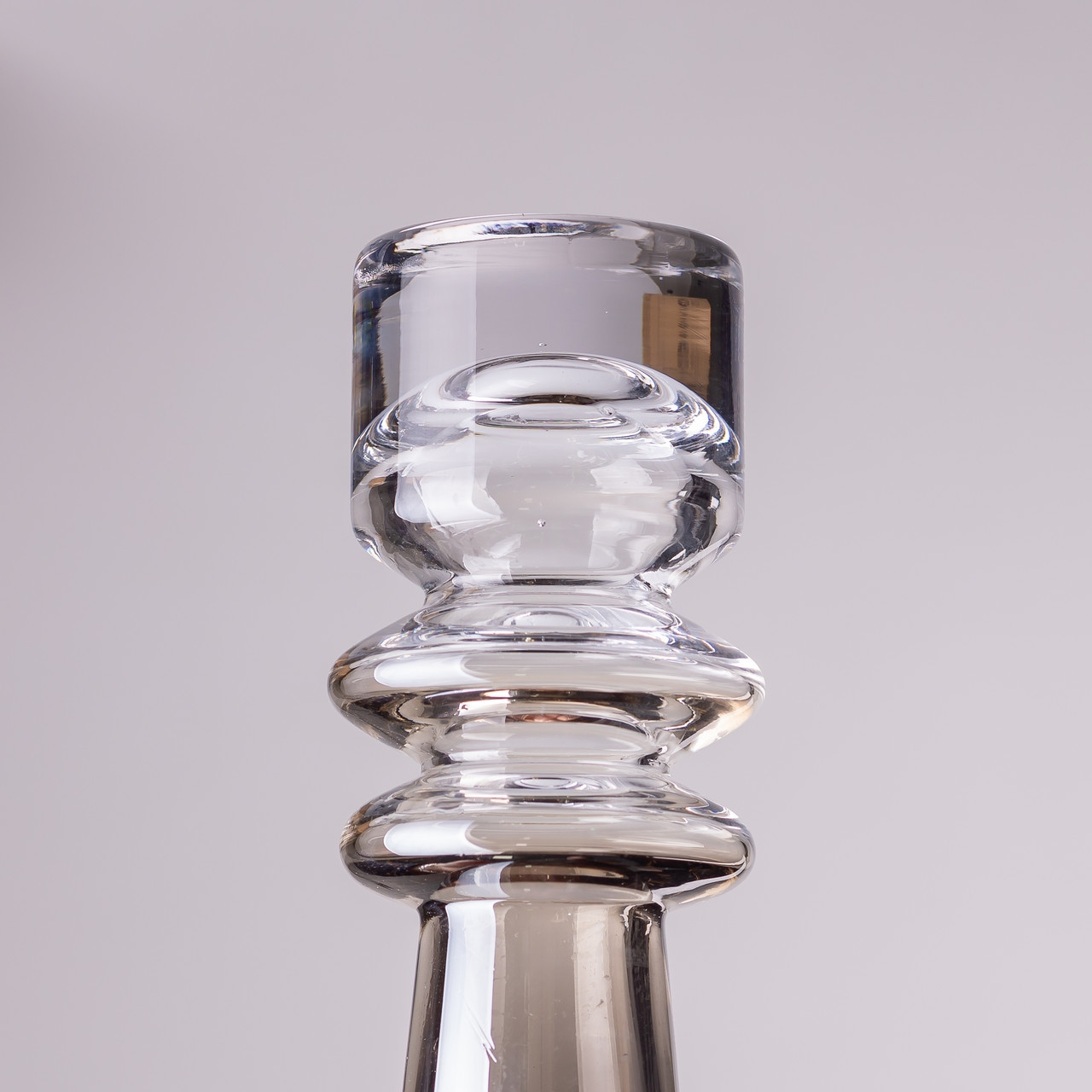 Ваза скляна декоративна 19.5 см у скандинавському стилі для квітів та інтер'єру 280 мл прозора