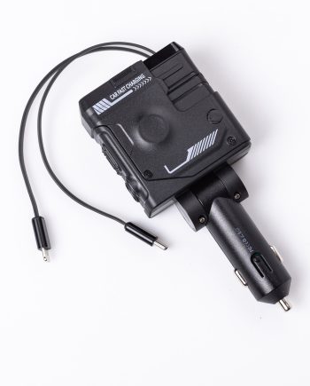Автомобільний зарядний пристрій MECHA з висувними кабелями та портами USB/Type-C Чорний