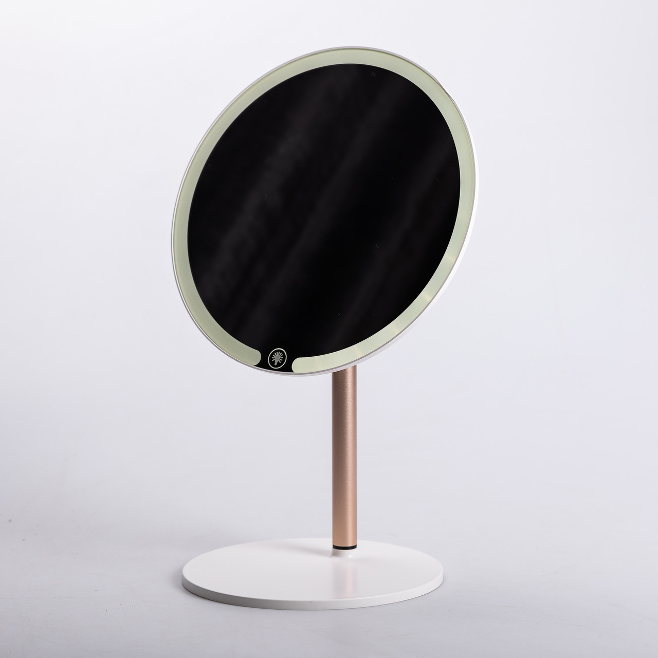 Дзеркало косметичне з підсвічуванням кругле настільне Ø21 см для макіяжу Біле