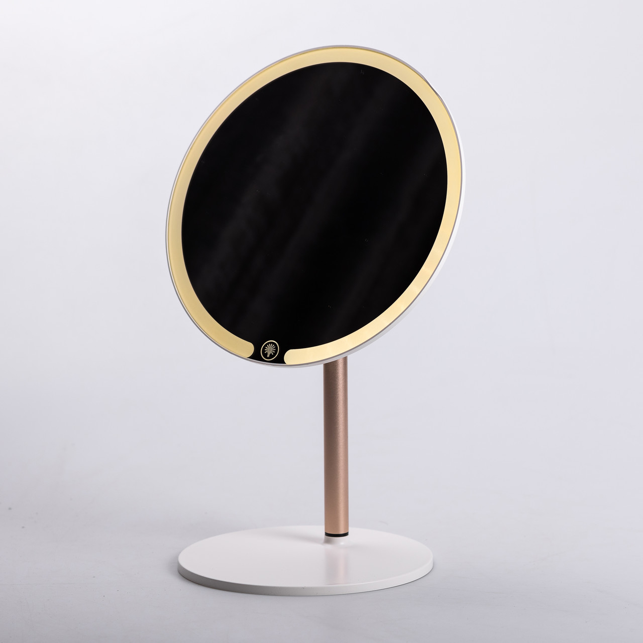 Дзеркало косметичне з підсвічуванням кругле настільне Ø21 см для макіяжу Біле