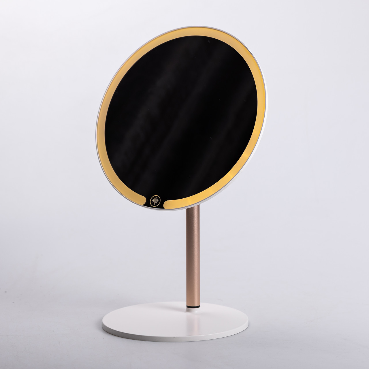 Дзеркало косметичне з підсвічуванням кругле настільне Ø21 см для макіяжу Біле