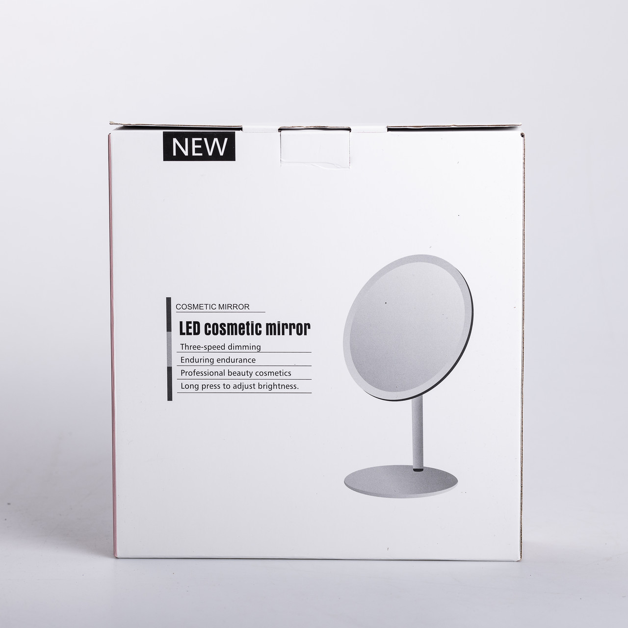 Дзеркало косметичне з підсвічуванням кругле настільне Ø21 см для макіяжу Біле