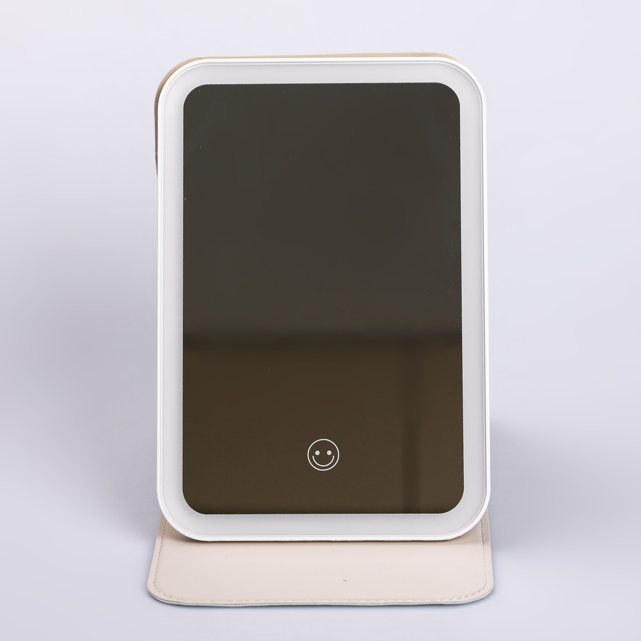 Дзеркало з лед підсвічуванням настільне складне 19.5х13.5 см косметичне для макіяжу Біле