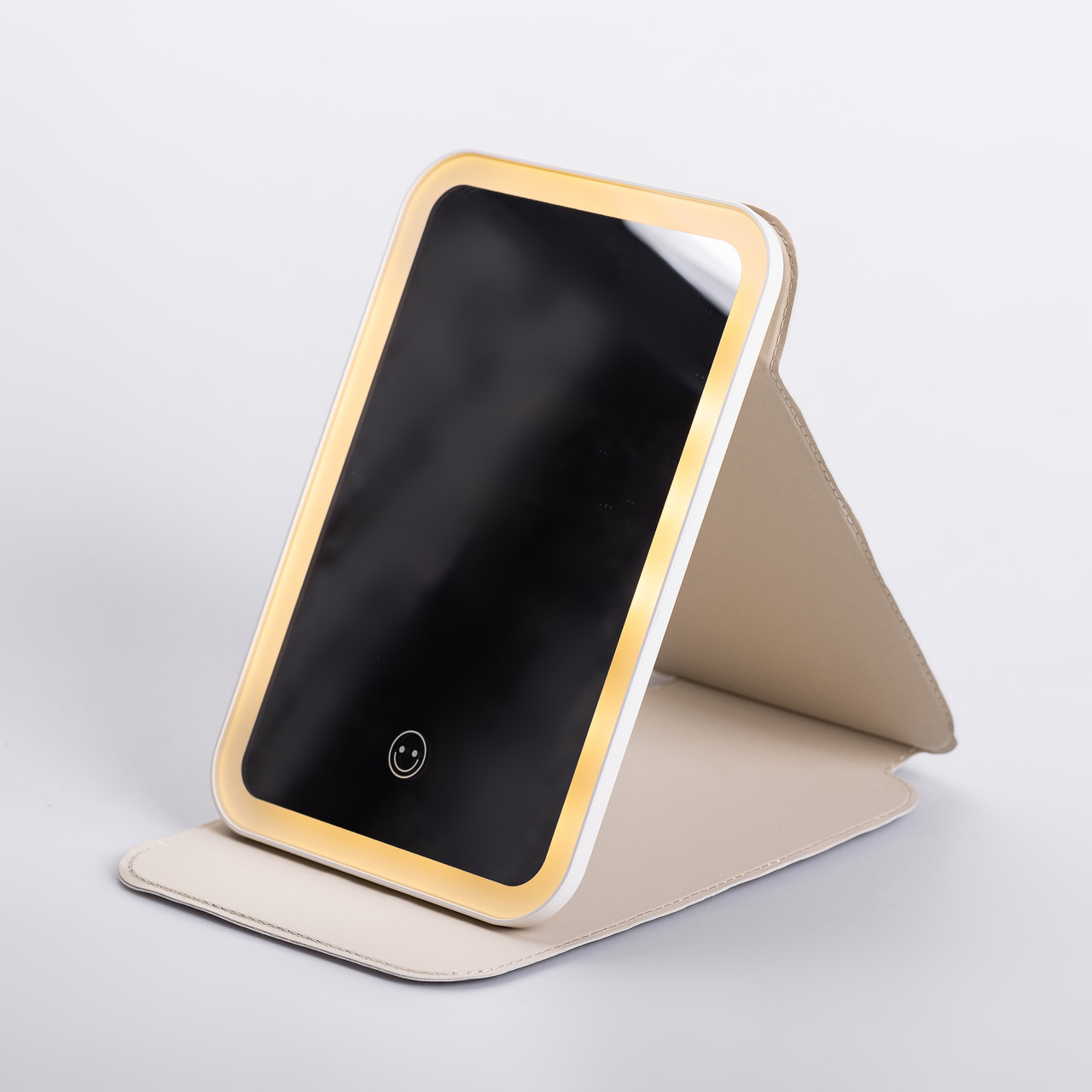 Дзеркало з лед підсвічуванням настільне складне 19.5х13.5 см косметичне для макіяжу Біле