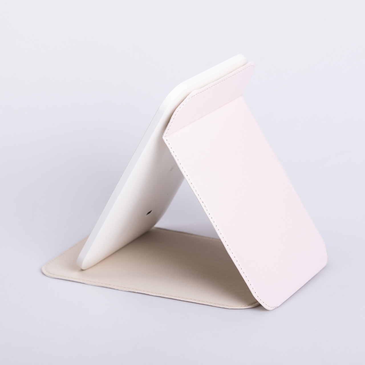 Дзеркало з лед підсвічуванням настільне складне 19.5х13.5 см косметичне для макіяжу Біле