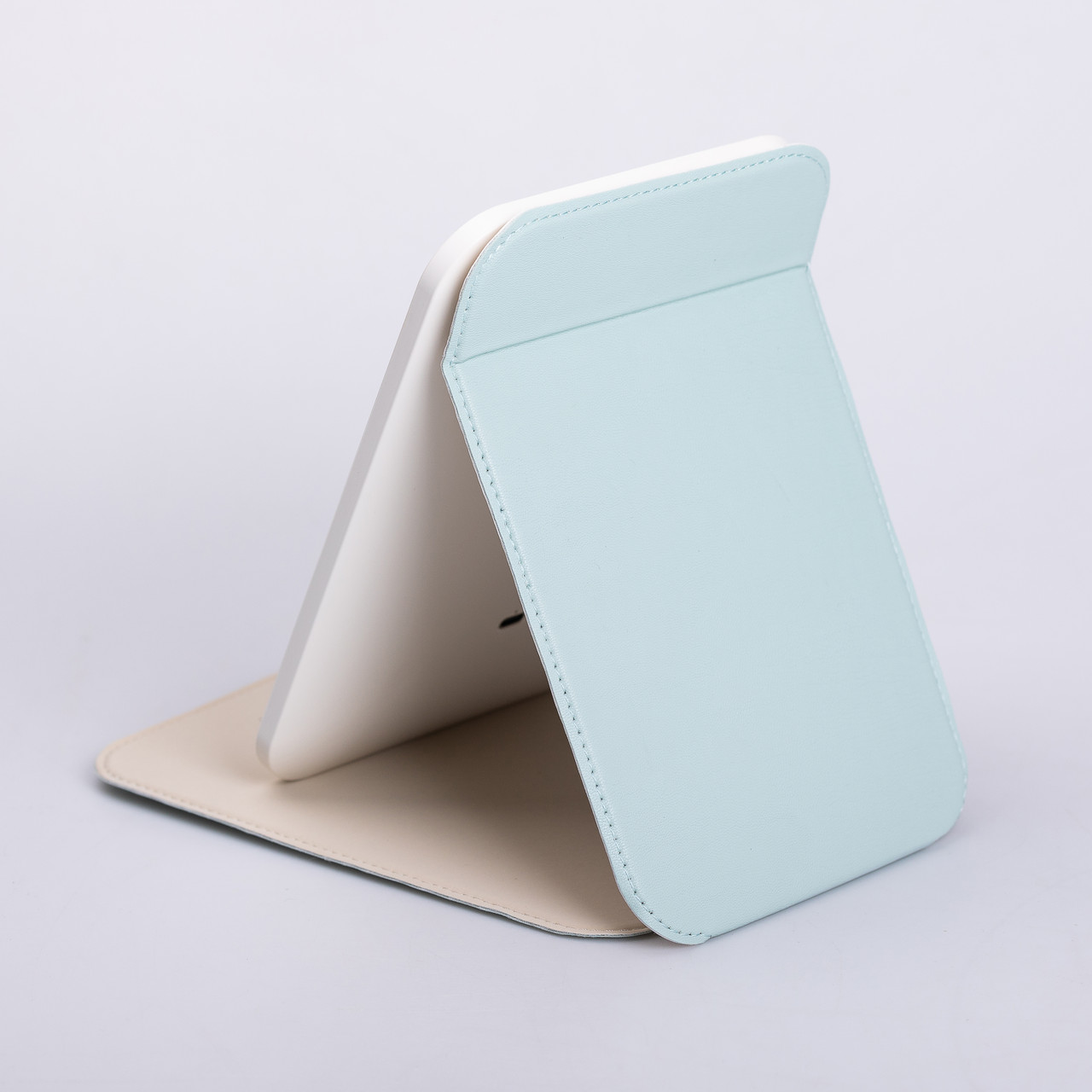 Дзеркало з лед підсвічуванням настільне складне 19.5х13.5 см косметичне для макіяжу Зелене