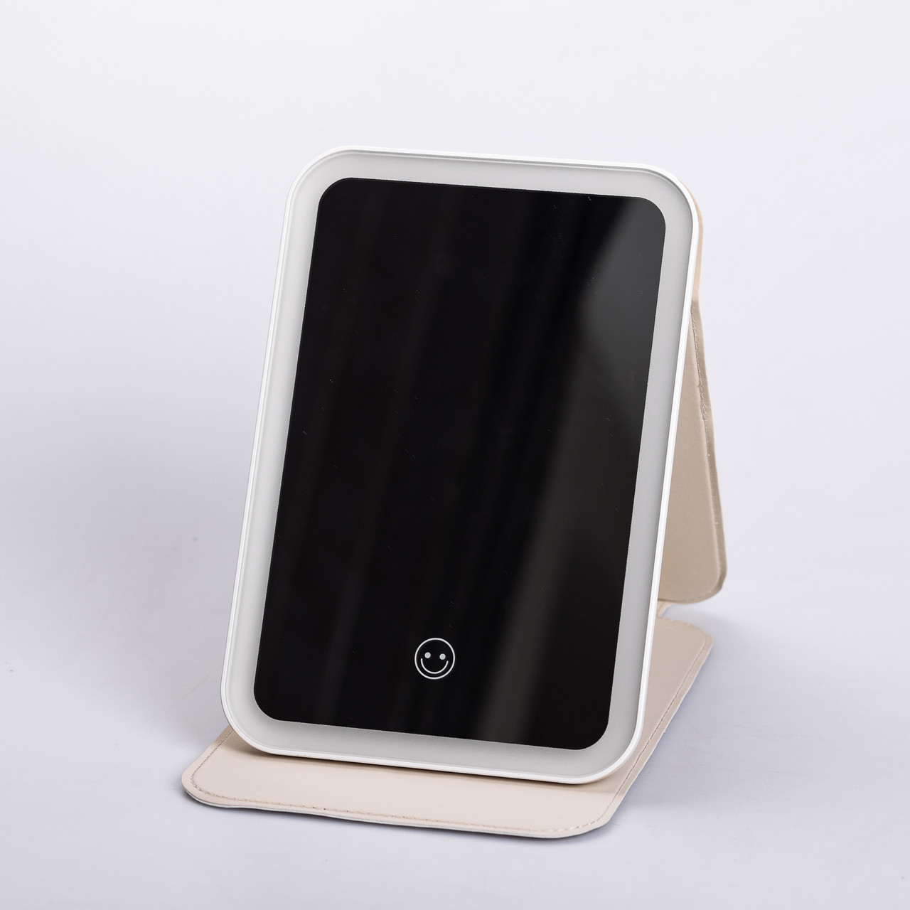 Дзеркало з лед підсвічуванням настільне складне 19.5х13.5 см косметичне для макіяжу Зелене