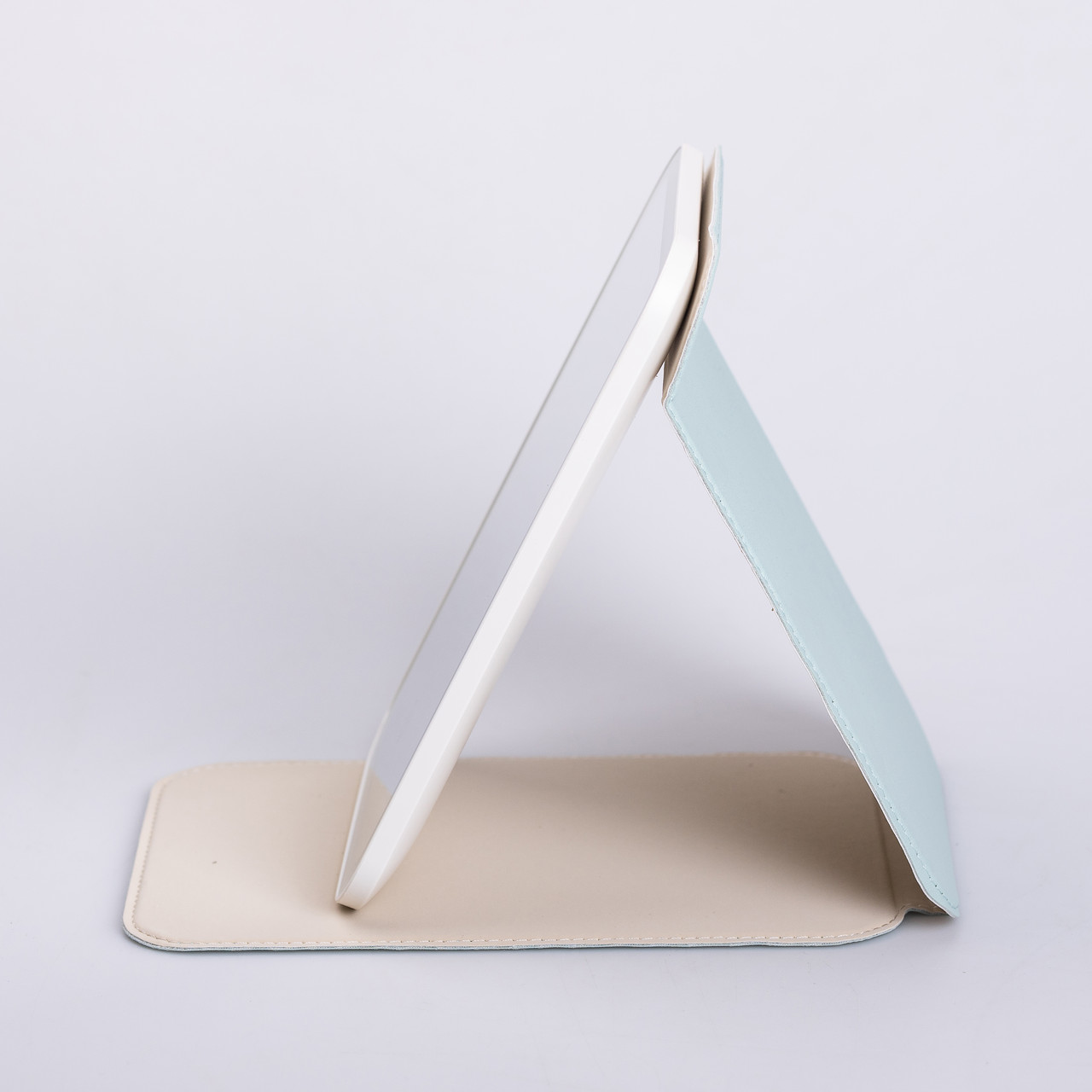 Дзеркало з лед підсвічуванням настільне складне 19.5х13.5 см косметичне для макіяжу Зелене