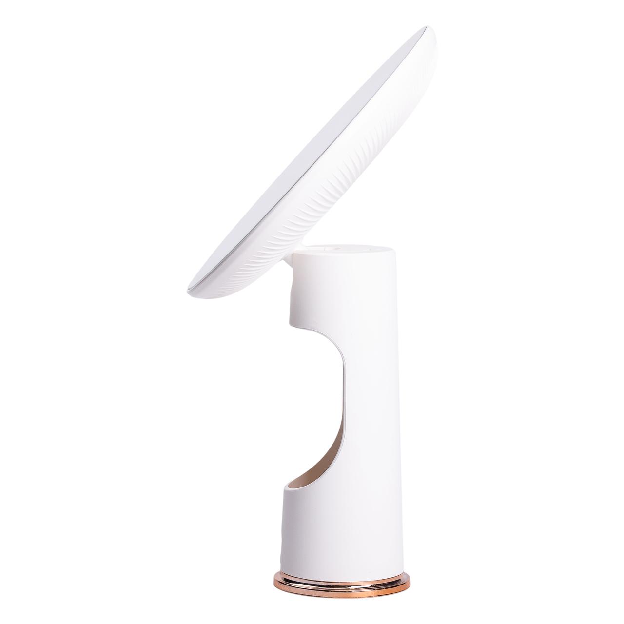 Дзеркало з підсвічуванням настільне косметичне кругле 18.5х10х29 см дзеркало з лед підсвічуванням USB для макіяжу Біле