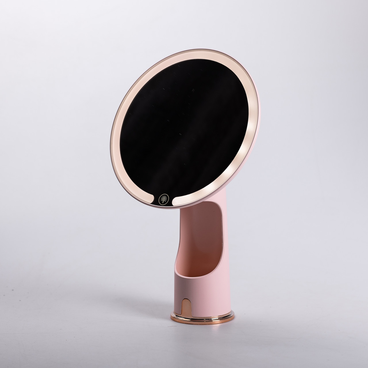 Дзеркало з підсвічуванням настільне косметичне кругле 18.5х10х29 см дзеркало з лед підсвічуванням USB для макіяжу Рожеве