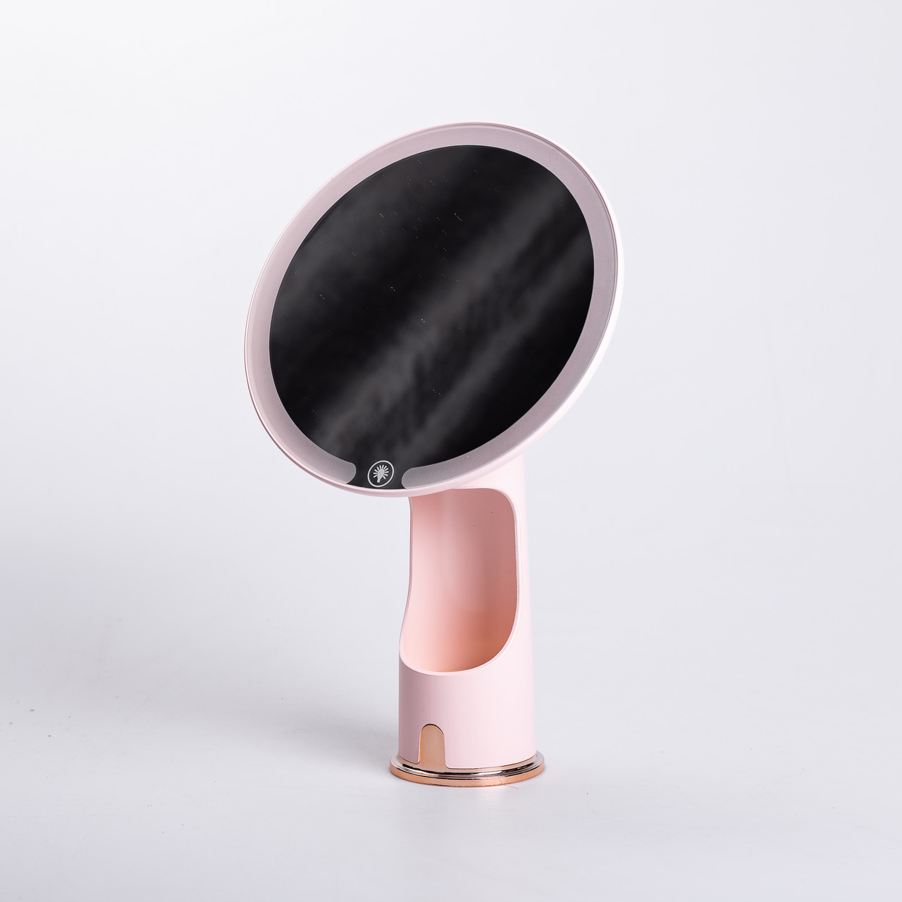 Дзеркало з підсвічуванням настільне косметичне кругле 18.5х10х29 см дзеркало з лед підсвічуванням USB для макіяжу Рожеве