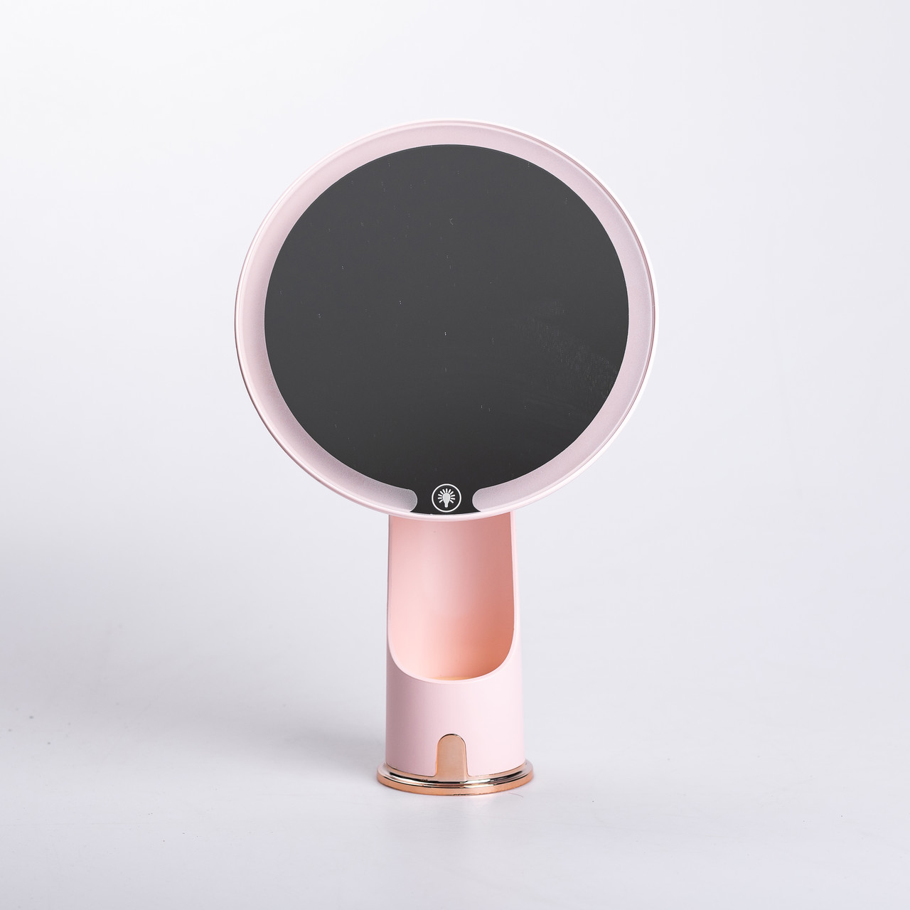 Дзеркало з підсвічуванням настільне косметичне кругле 18.5х10х29 см дзеркало з лед підсвічуванням USB для макіяжу Рожеве