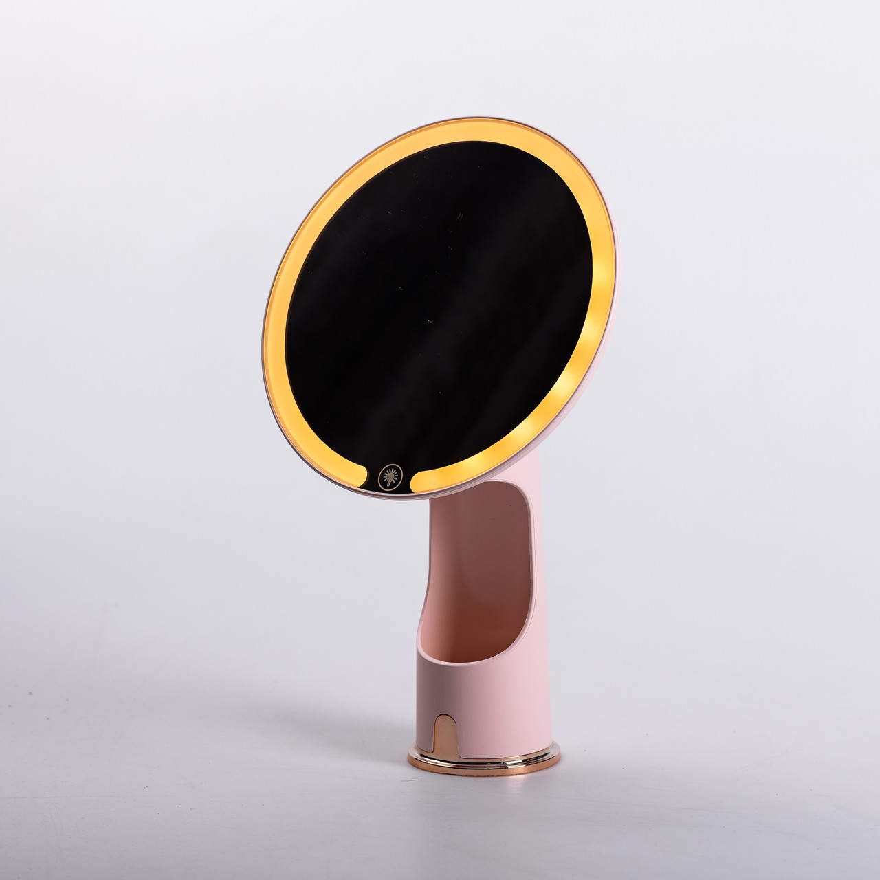Дзеркало з підсвічуванням настільне косметичне кругле 18.5х10х29 см дзеркало з лед підсвічуванням USB для макіяжу Рожеве