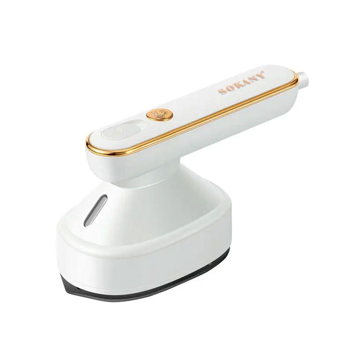 Дорожня праска з парогенератором професійна 1200 Вт паровідпарювач для одягу та штор Біла Sokany