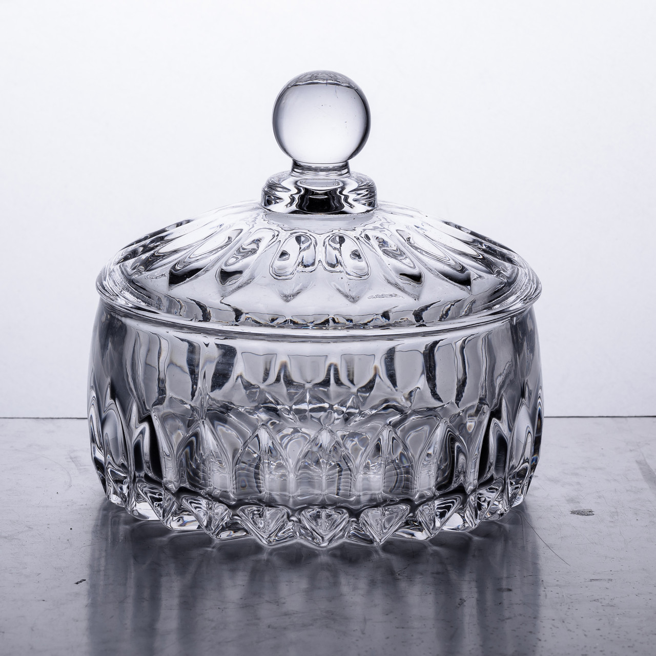 Цукерниця з кришкою прозора скляна Ø13 см