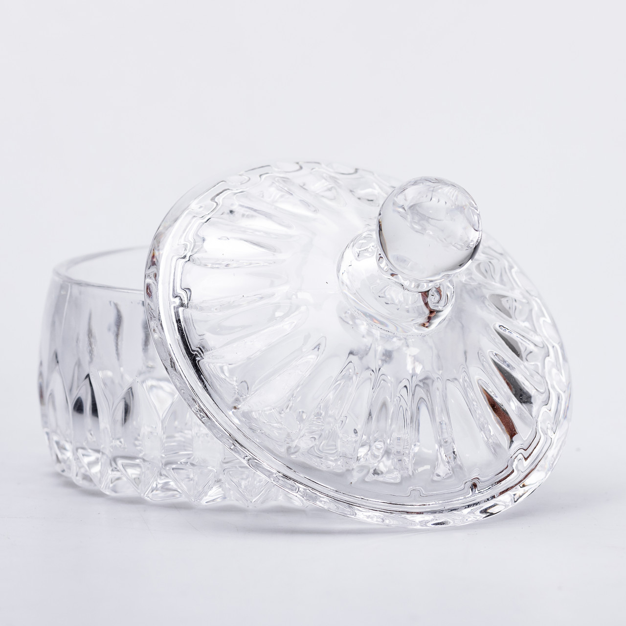 Цукерниця з кришкою Ø13 см ваза цукерниця кругла скляна прозора