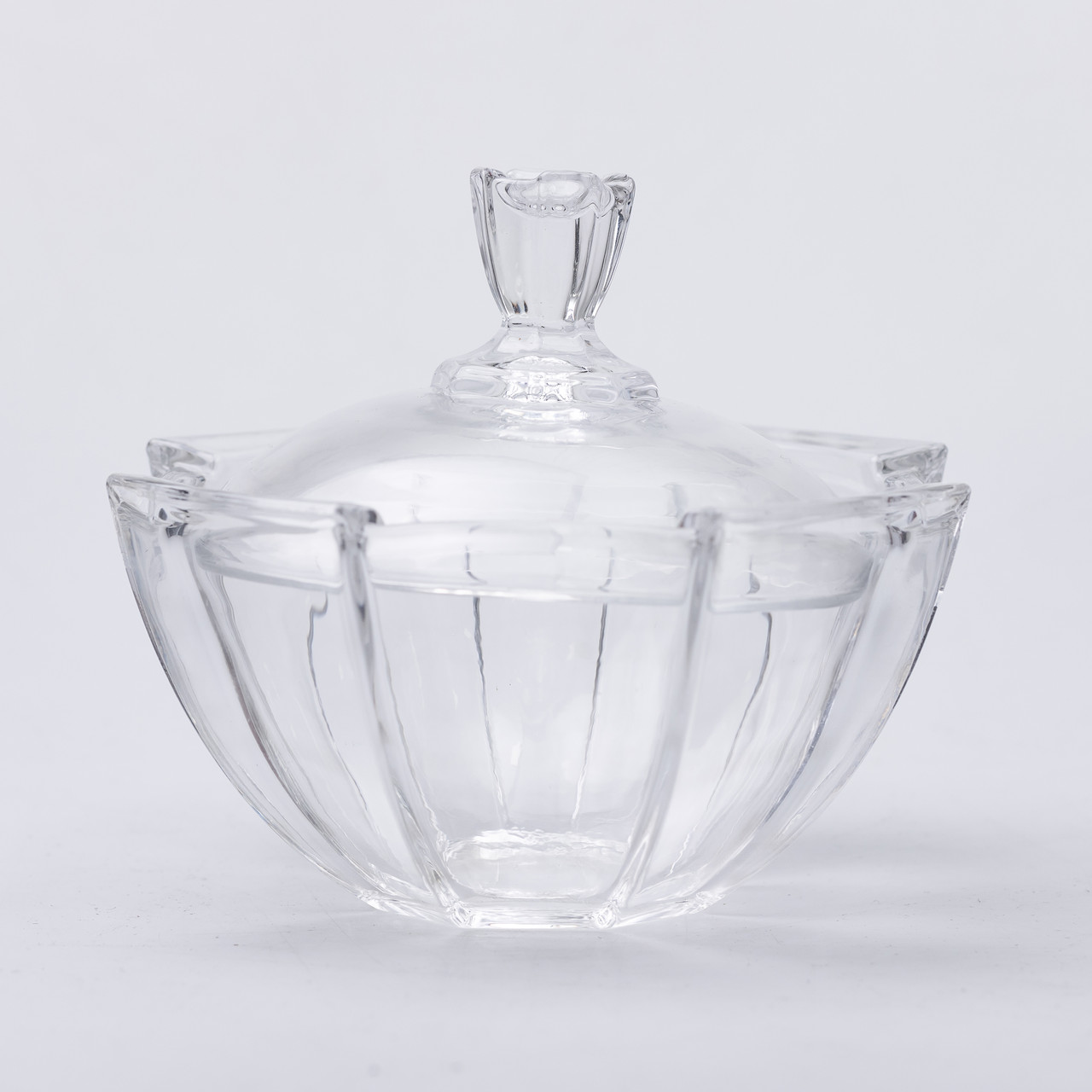 Цукорниця з кришкою Ø 15 см ваза цукорниця кругла скляна