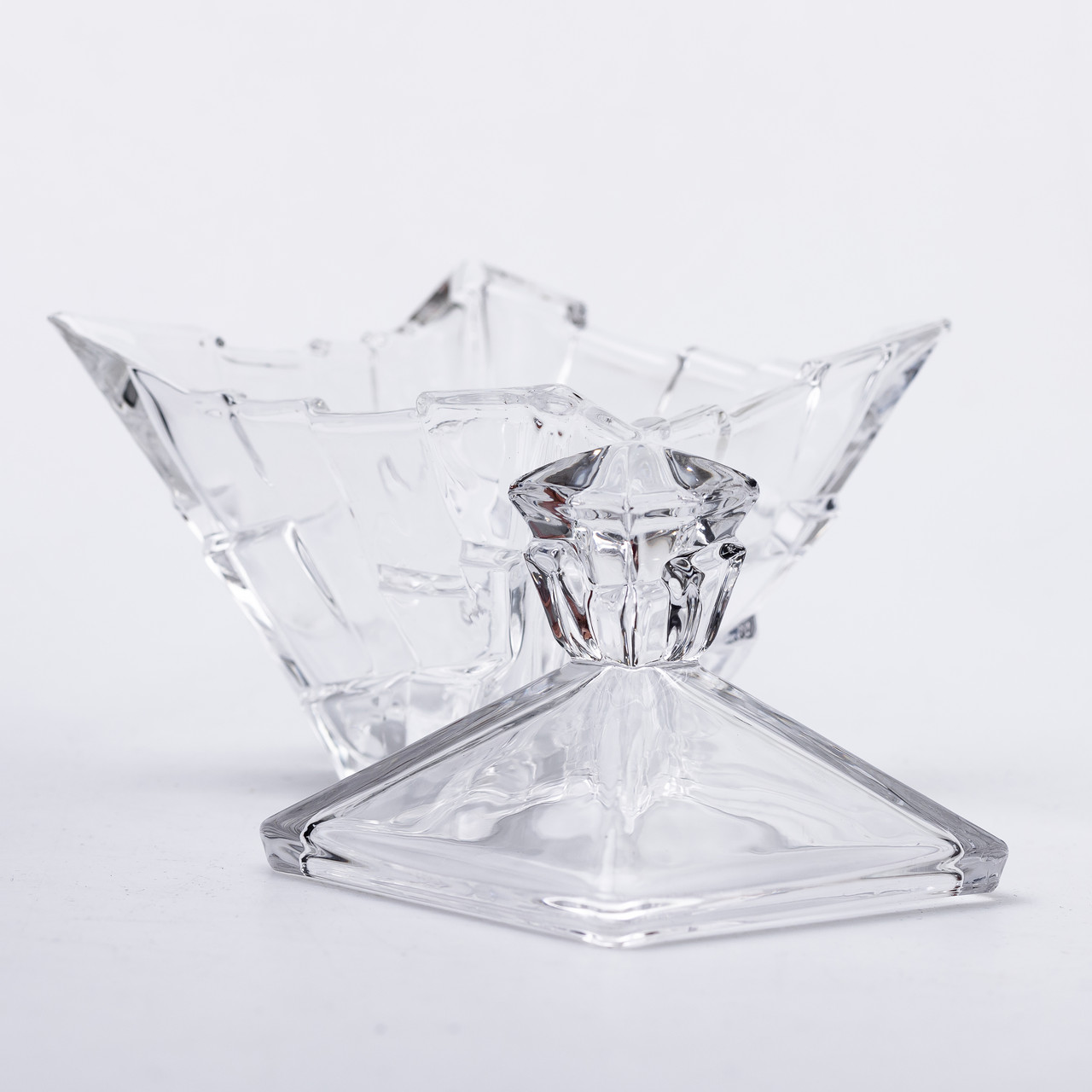 Цукорниця з кришкою 16×16×19 см ваза цукорниця квадратна скляна