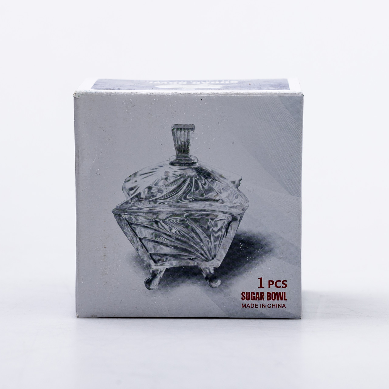 Цукорниця з кришкою 7.5×7.5×9 см ваза цукорниця скляна