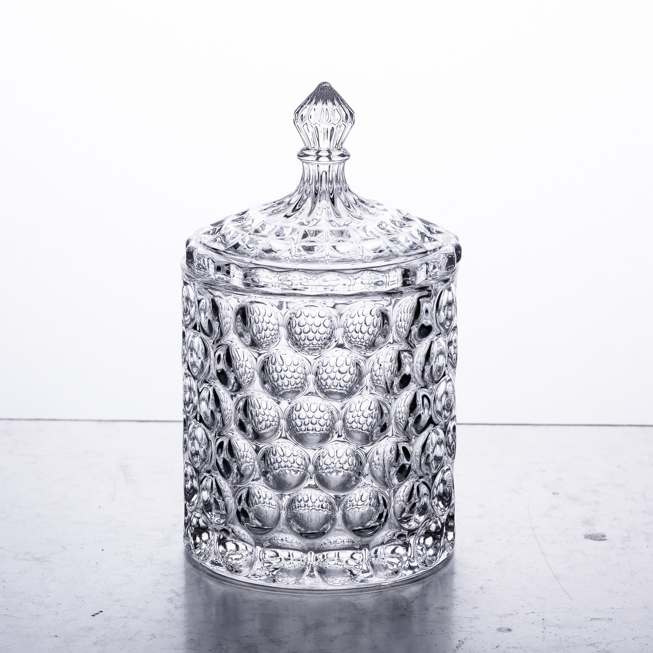 Цукерниця з кришкою Ø7.5 см ваза цукорниця кругла скляна