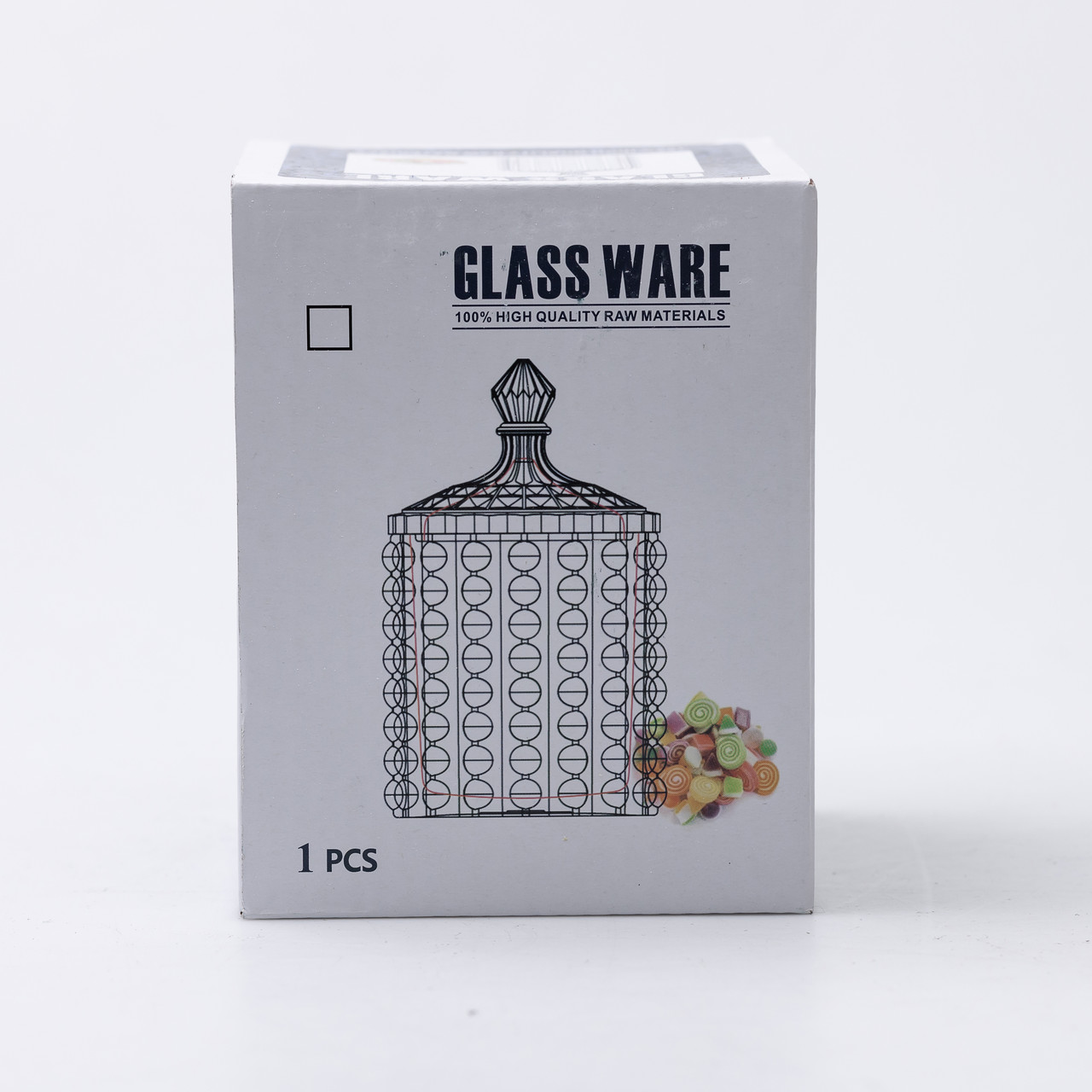 Цукорниця з кришкою Ø 7.5 см ваза цукорниця кругла скляна