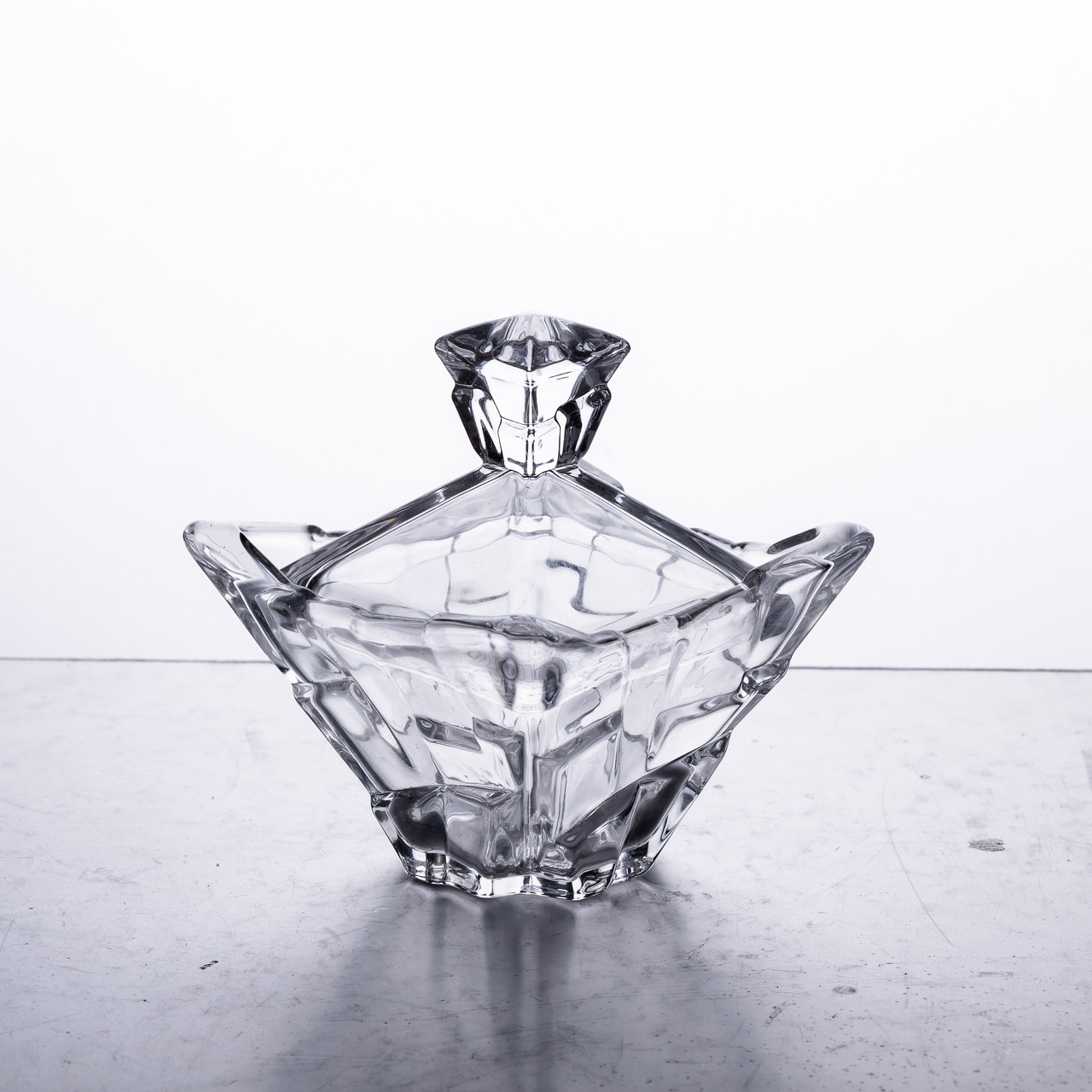 Цукорниця з кришкою 8.5×8.5×8.5 см ваза цукорниця квадратна скляна