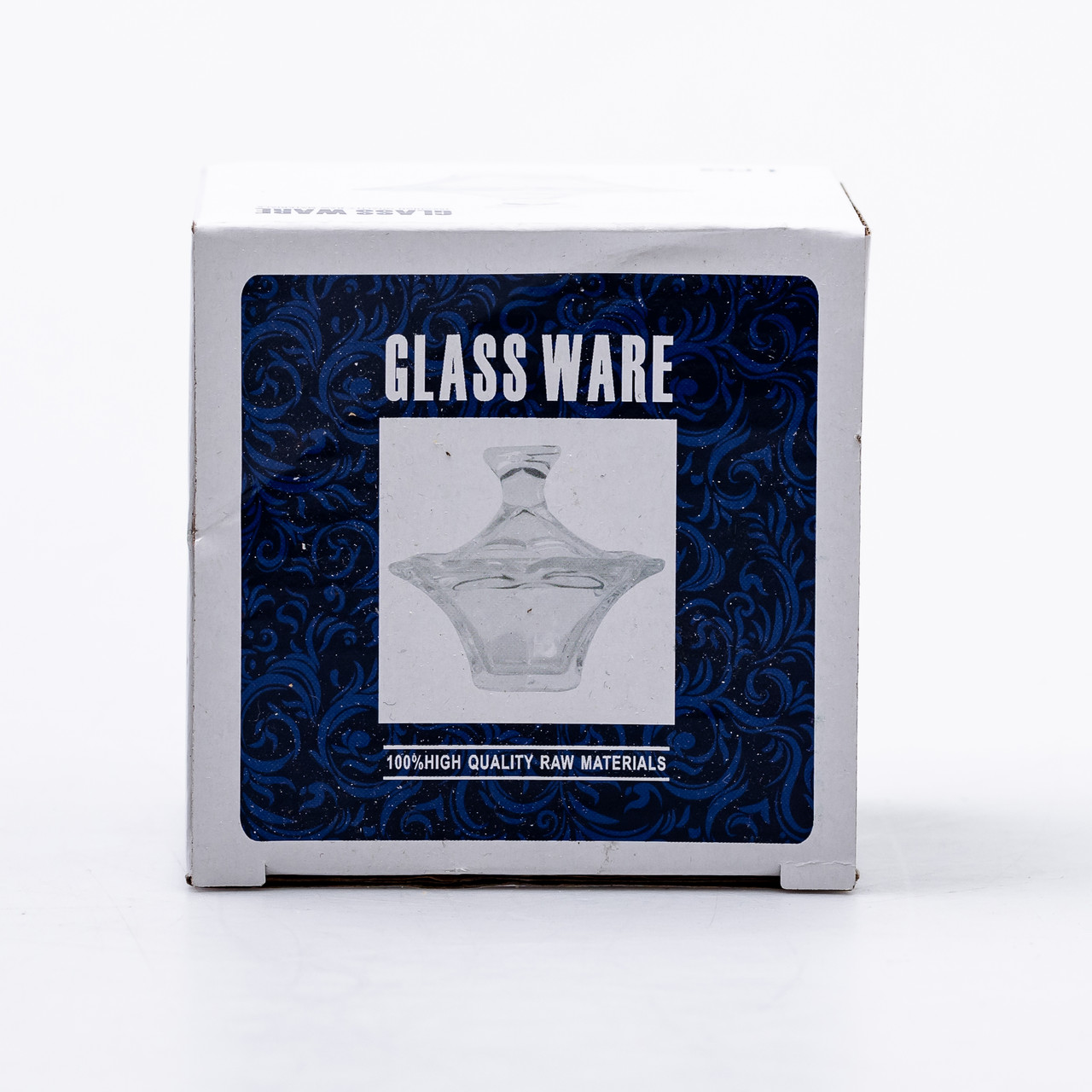 Цукорниця з кришкою 8.5×8.5×8.5 см ваза цукорниця квадратна скляна