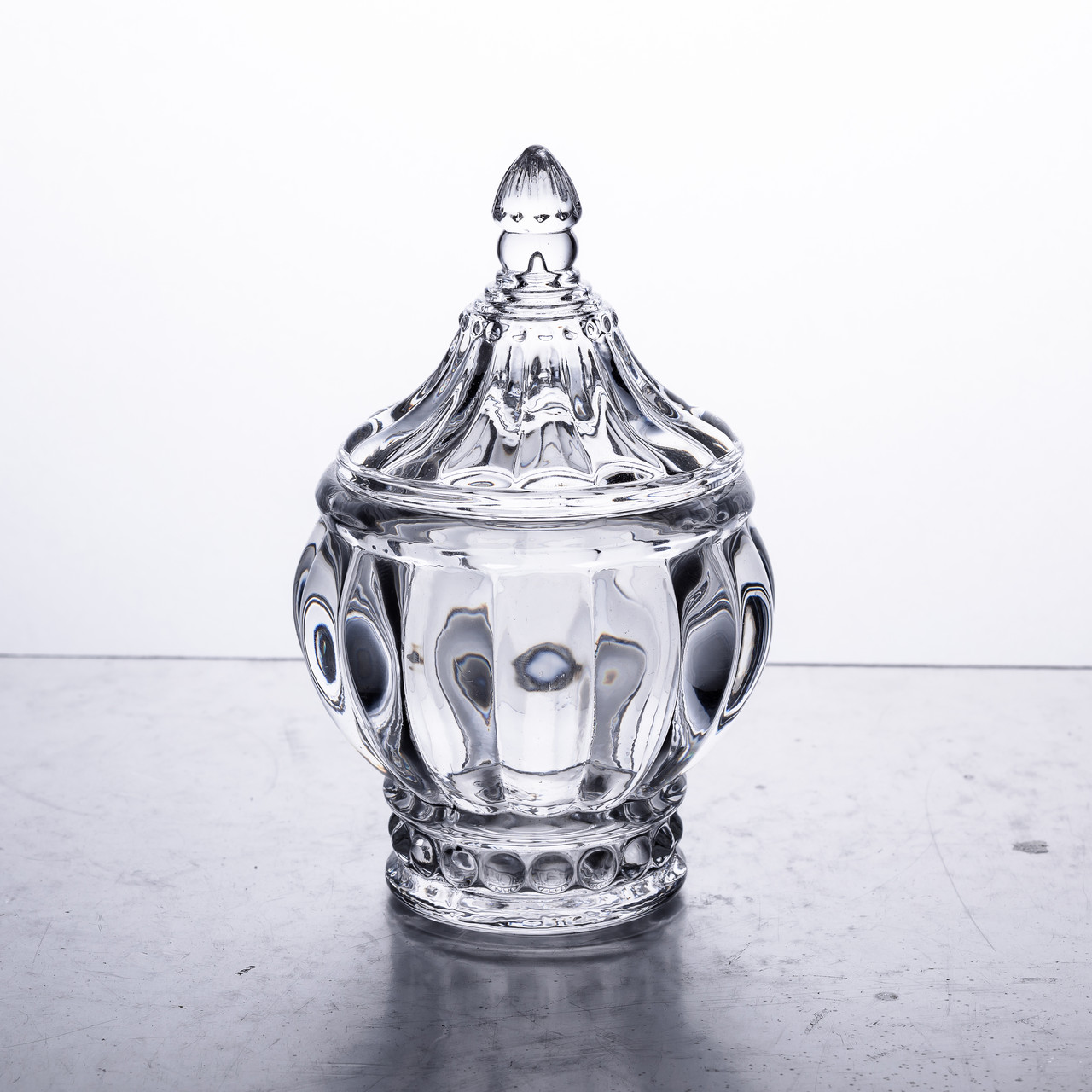 Цукорниця з кришкою Ø8.5 см ваза цукорниця кругла скляна