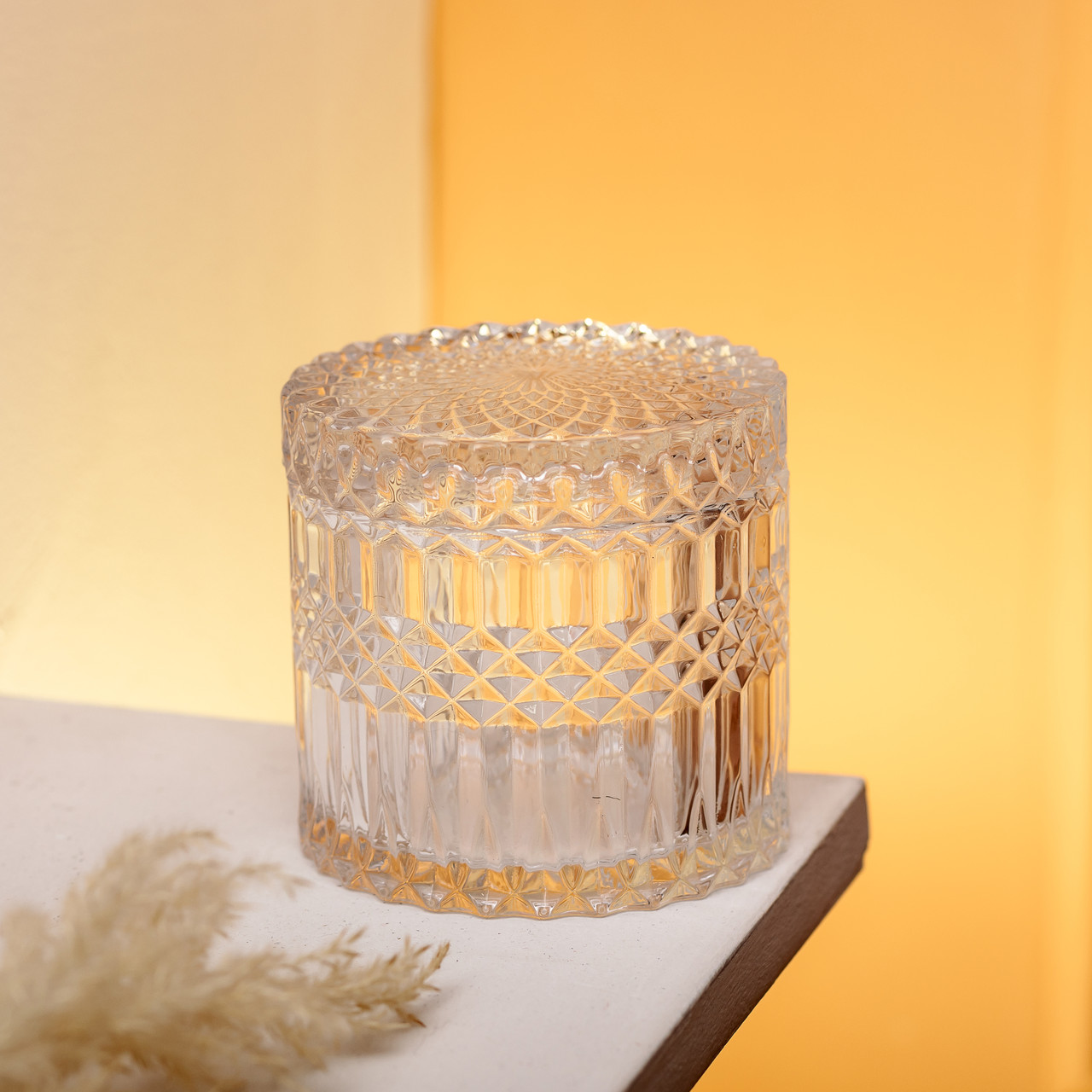 Цукерниця з кришкою Ø 9.5 см ваза цукерниця кругла скляна