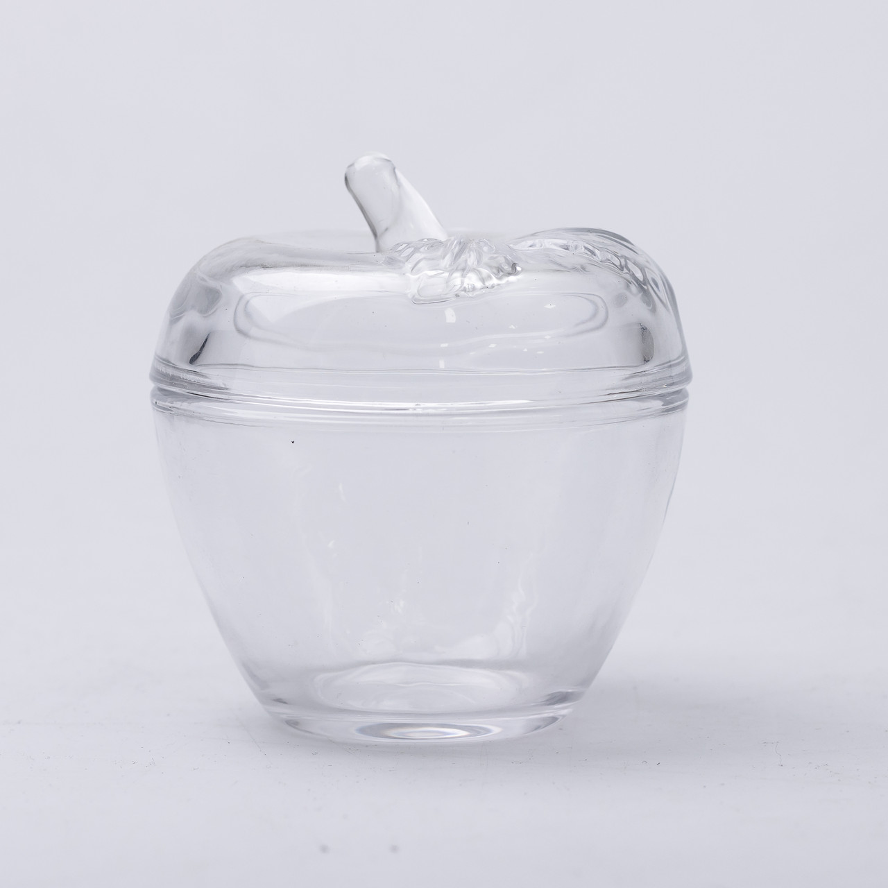 Цукерниця з кришкою Ø 9.5 см ваза цукерниця кругла скляна у формі яблука