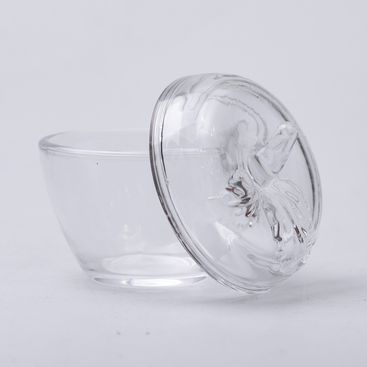 Цукерниця з кришкою Ø 9.5 см ваза цукерниця кругла скляна у формі яблука