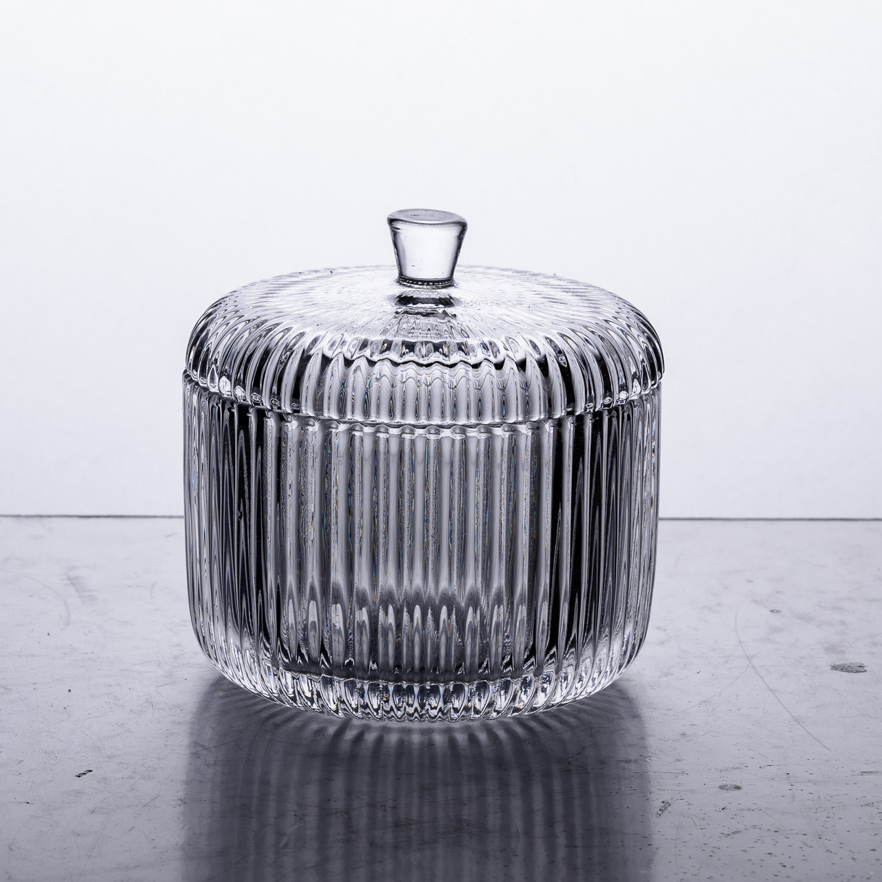 Цукерниця з кришкою Ø 9 см ваза цукерниця кругла скляна
