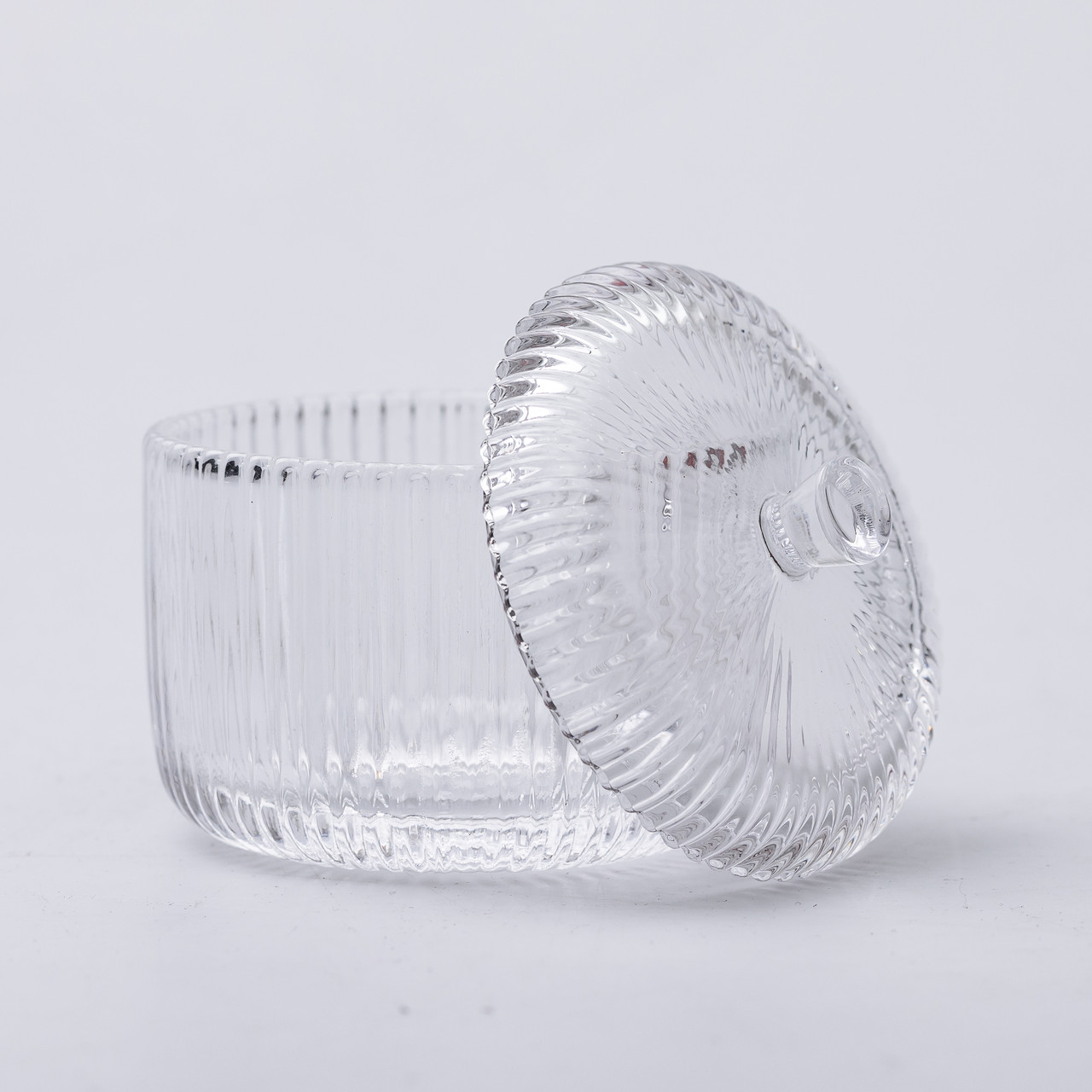 Цукерниця з кришкою Ø 9 см ваза цукерниця кругла скляна