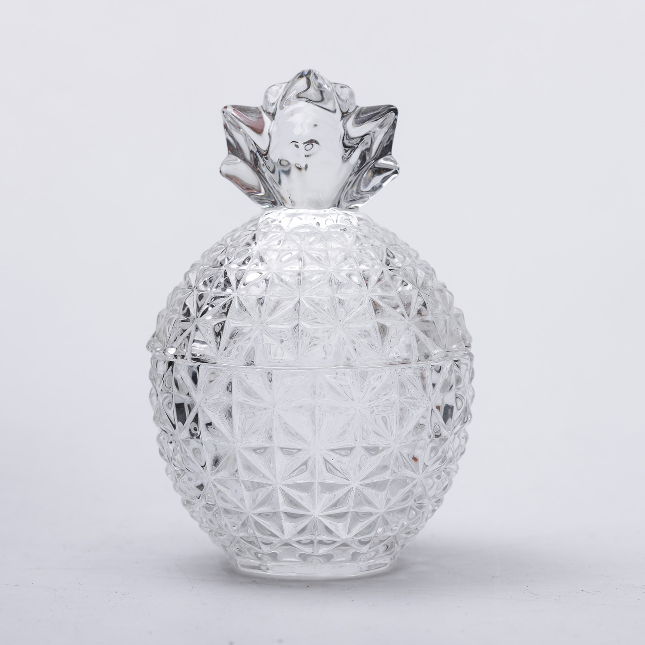 Цукерниця з кришкою Ø9 см ваза цукерниця кругла скляна прозора ананас