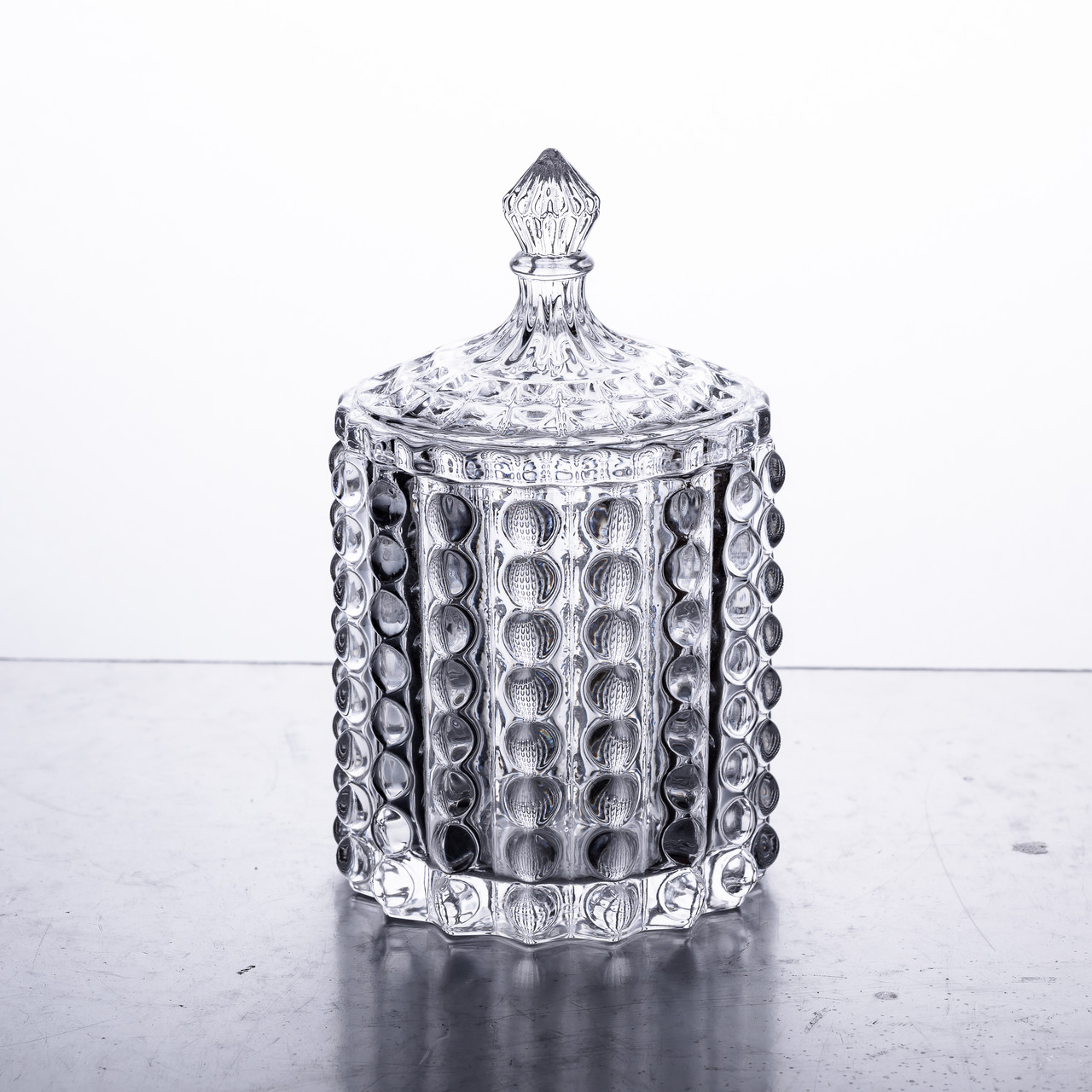 Цукерниця стеклянная з кришкою Ø7.5 см ваза цукорниця кругла