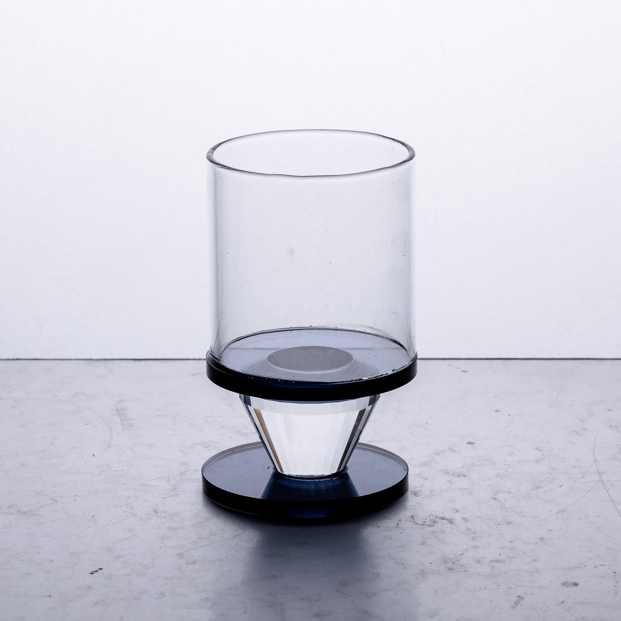 Підсвічник скляний 6×10 см на одну свічку підсвічник келих на ніжці декоративний Сірий