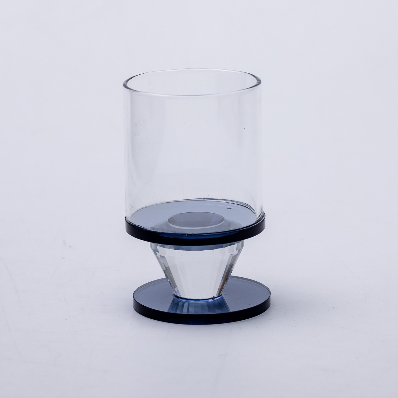 Підсвічник скляний 6×10 см на одну свічку підсвічник келих на ніжці декоративний Сірий