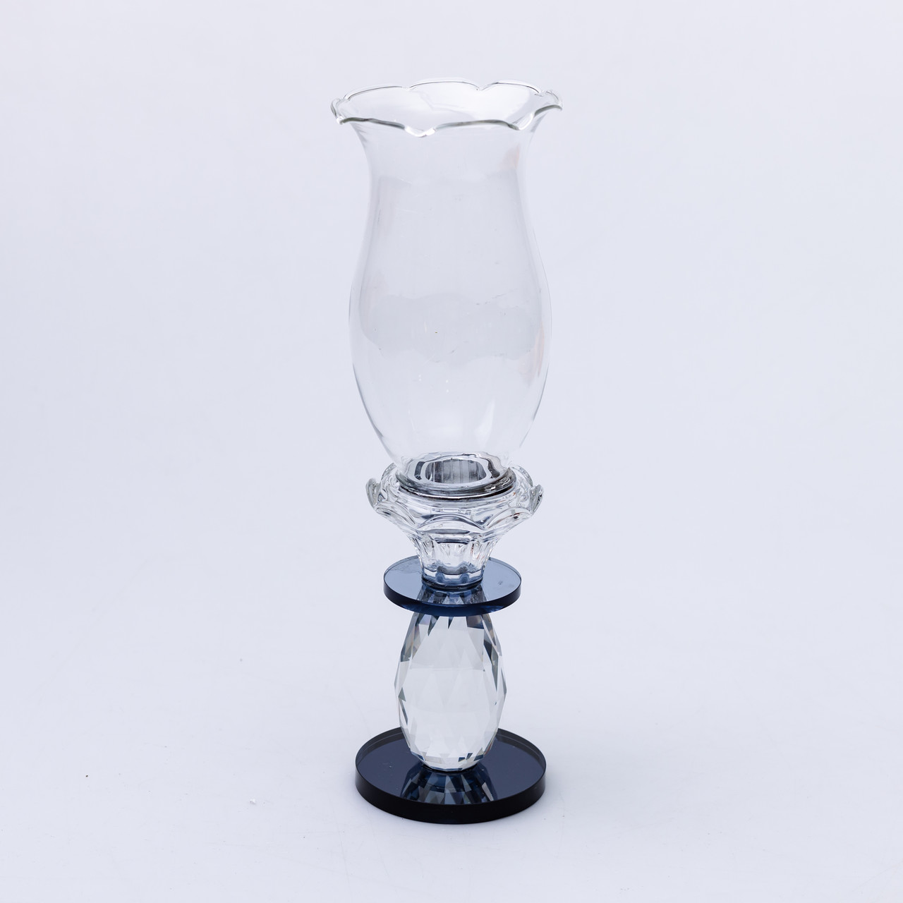 Підсвічник скляний 7×25.5 см підсвічник декоративний келих на ніжці