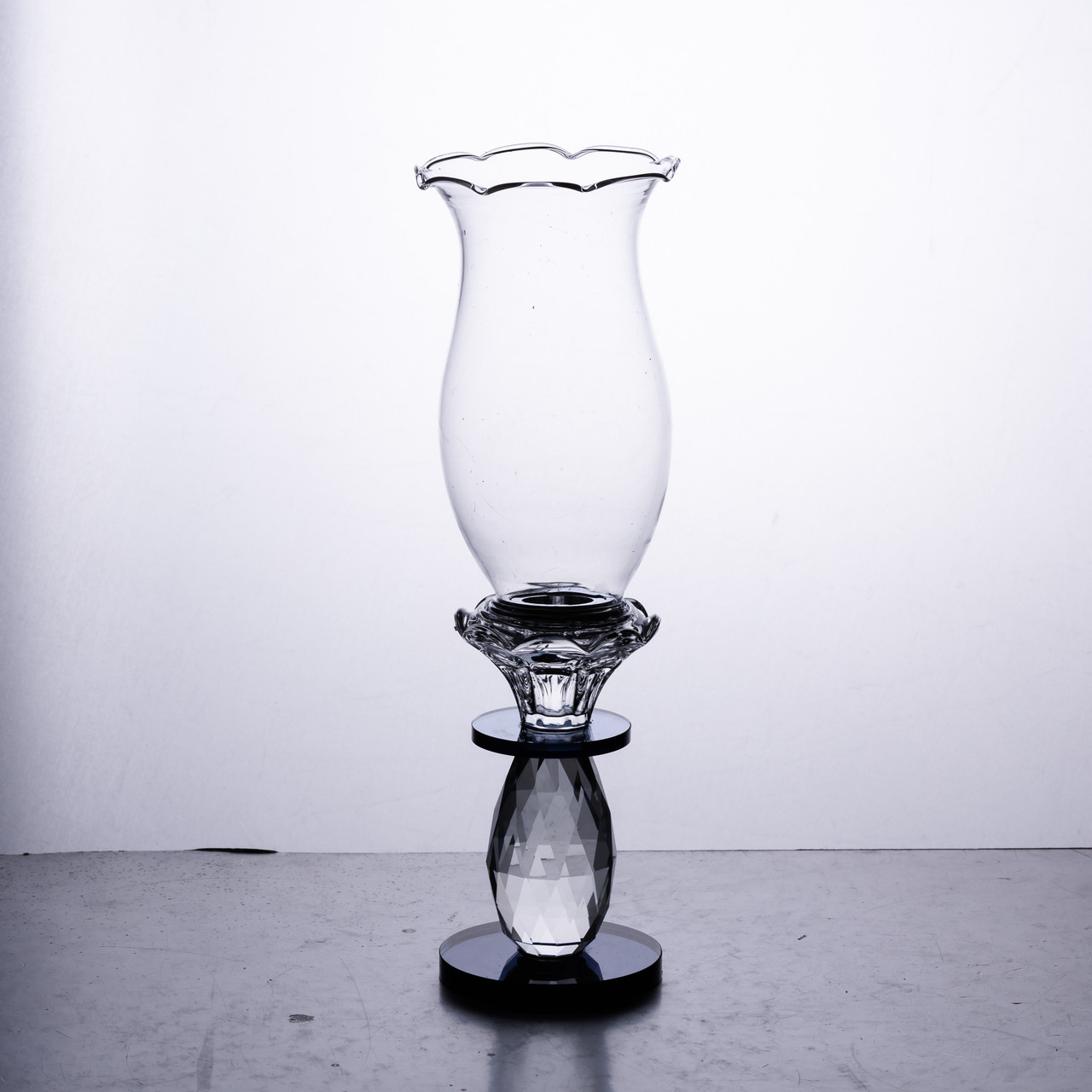 Підсвічник скляний 7×25.5 см підсвічник декоративний келих на ніжці