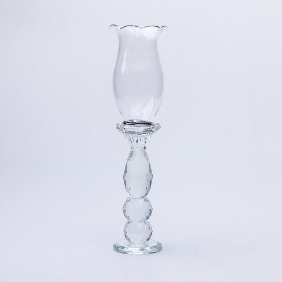 Підсвічник скляний 7×31.5 см підсвічник декоративний келих на ніжці