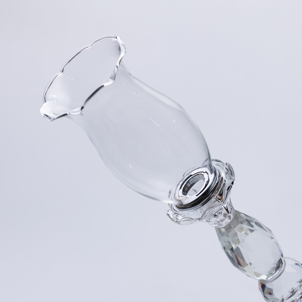 Підсвічник скляний 7×31.5 см підсвічник декоративний келих на ніжці