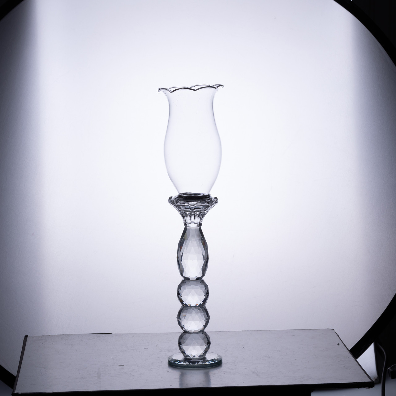 Підсвічник скляний 7×31.5 см підсвічник декоративний келих на ніжці