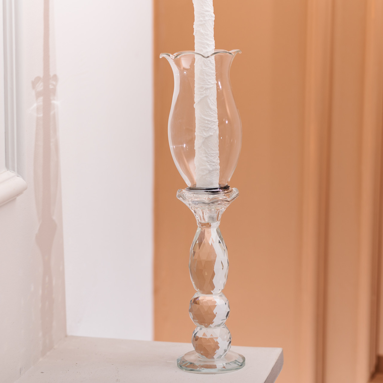 Підсвічник скляний 7×31.5 см підсвічник декоративний келих на ніжці