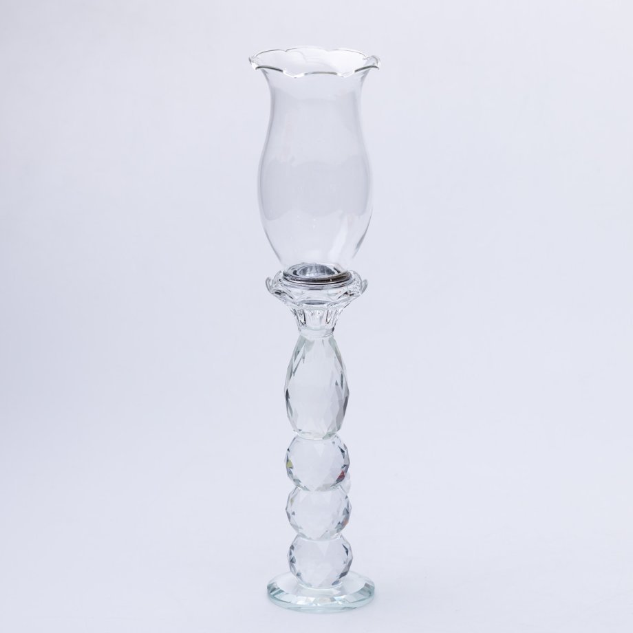 Підсвічник скляний 7×34.5 см підсвічник декоративний келих на ніжці