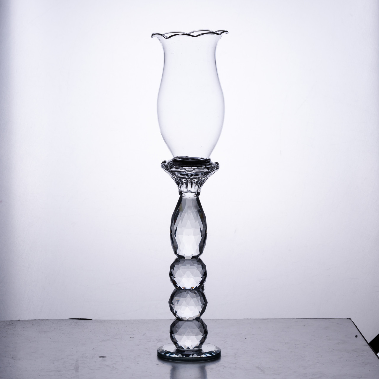 Підсвічник скляний 7×34.5 см підсвічник декоративний келих на ніжці