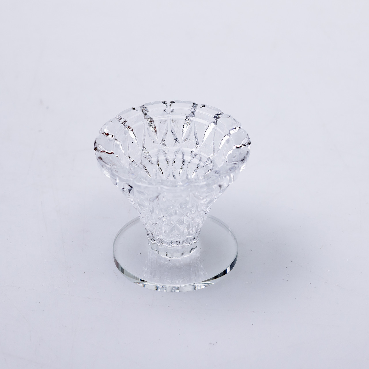Підсвічник скляний на ніжці 5×5.5 см декоративний прозорий підсвічник на стіл