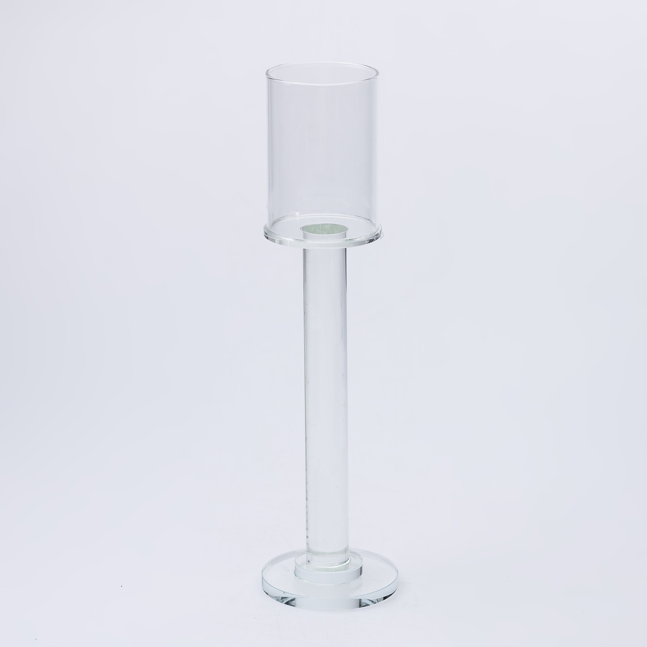 Підсвічник скляний на ніжці 8×31 см підсвічник келих декоративний прозорий