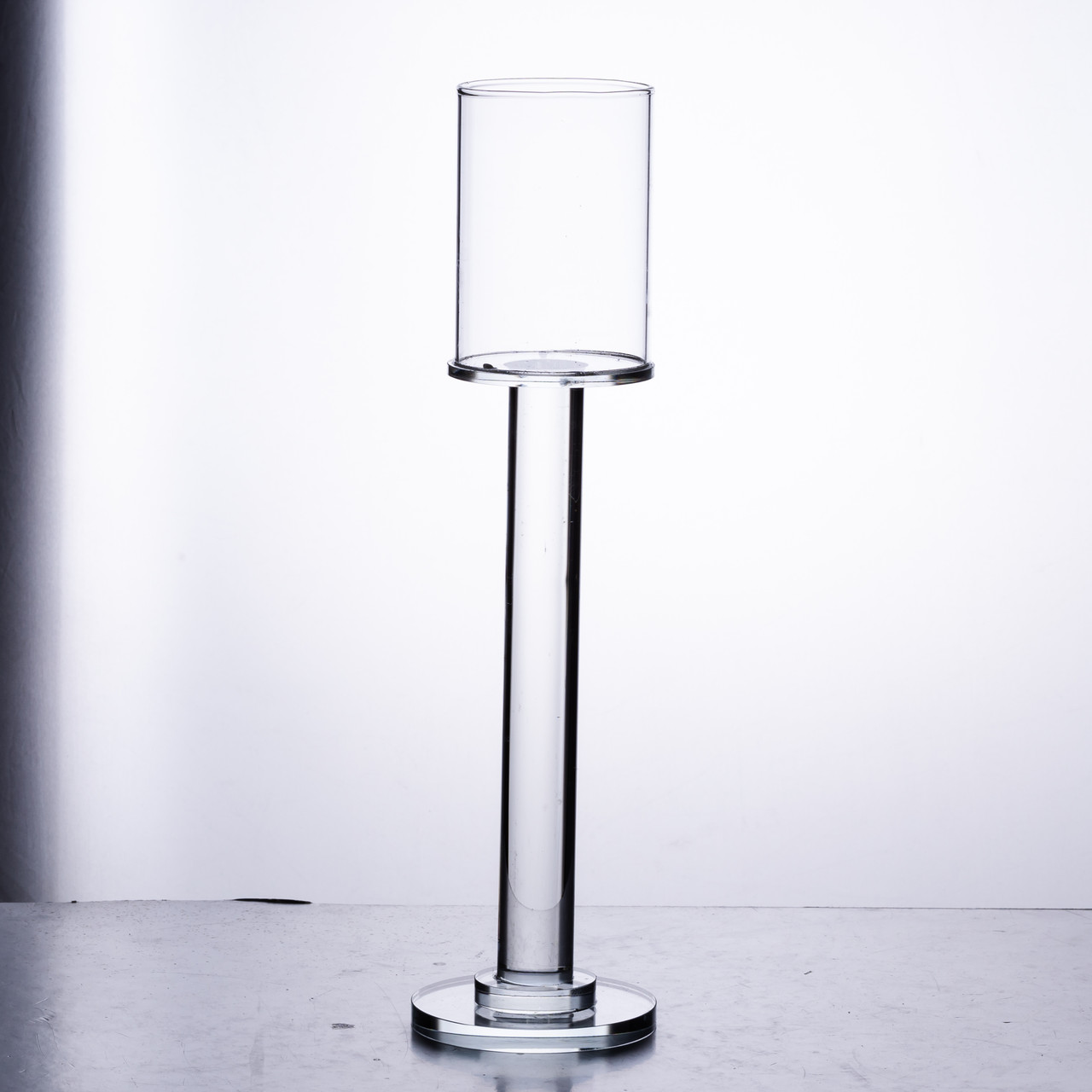 Підсвічник скляний на ніжці 8×31 см підсвічник келих декоративний прозорий